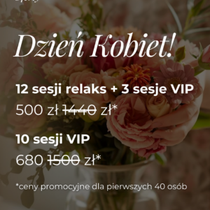 Karnet 12 sesji relaks + 3 sesje VIP